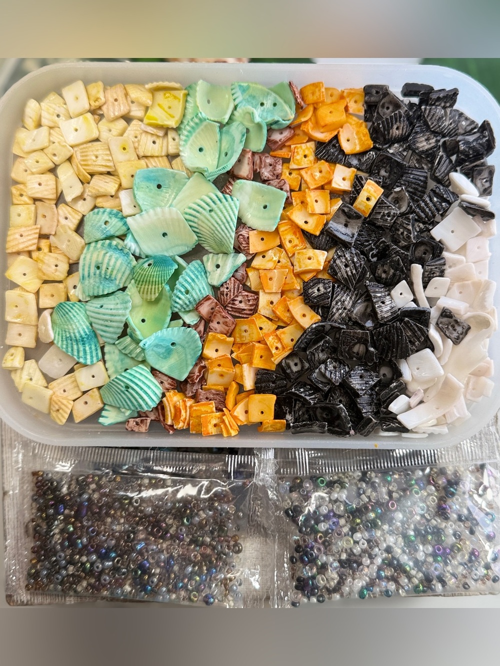 NEW LIMITED EDITION Puka Shell Beads & Seed Bead Bonus DiY Pooka Black Orange